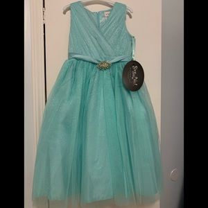 Girls Formal Dress - Aqua Colored